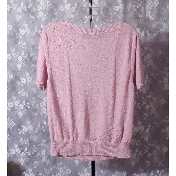 Vintage 80s Knit Blouse Lane Bryant Priority 1 1980s Lilac New Wave Size Large - Picture 1 of 6